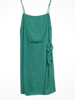 Nine West Teal/ turquoise Spaghetti-Strap Midi Dress with Side Knot